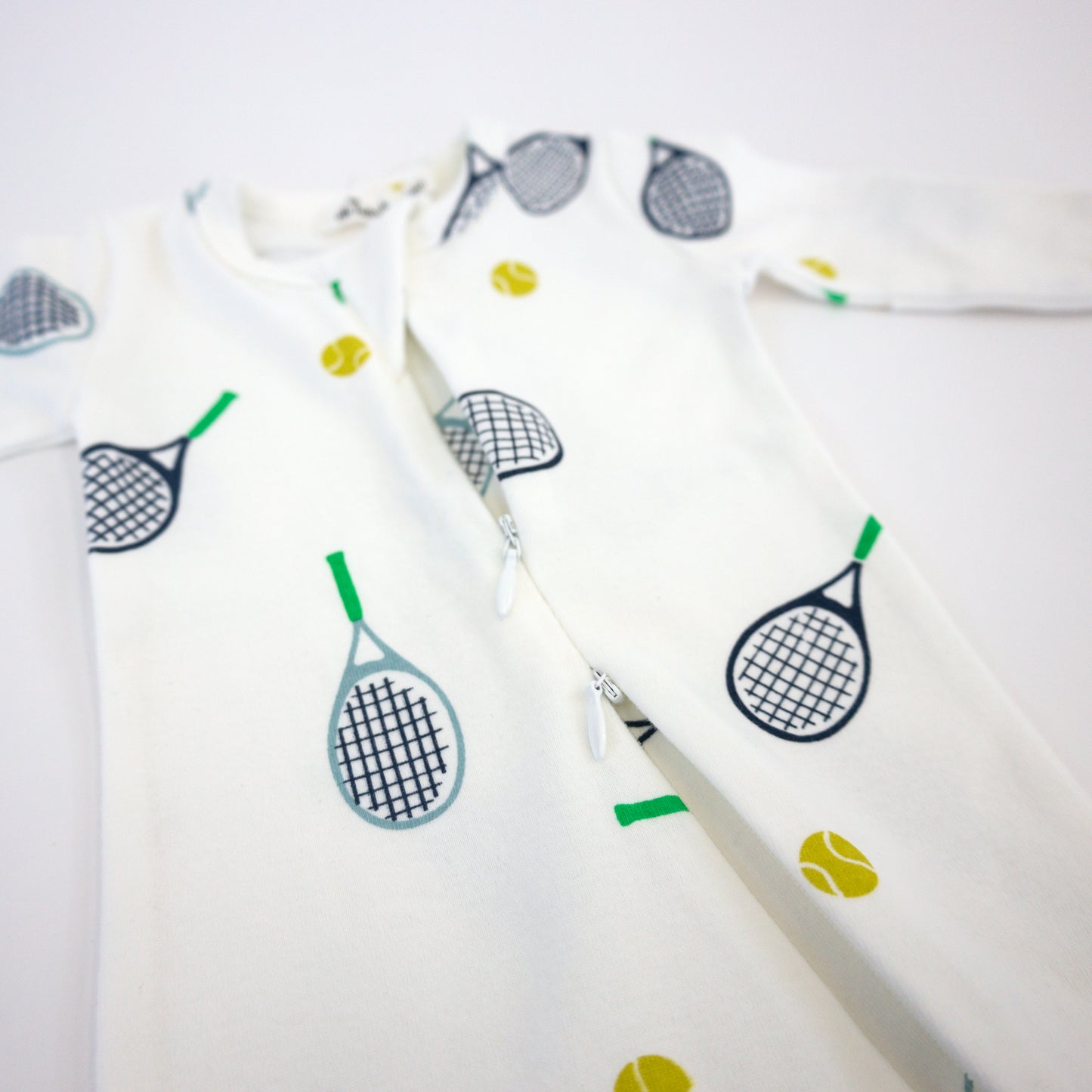 Tennis Print Zipper Footie