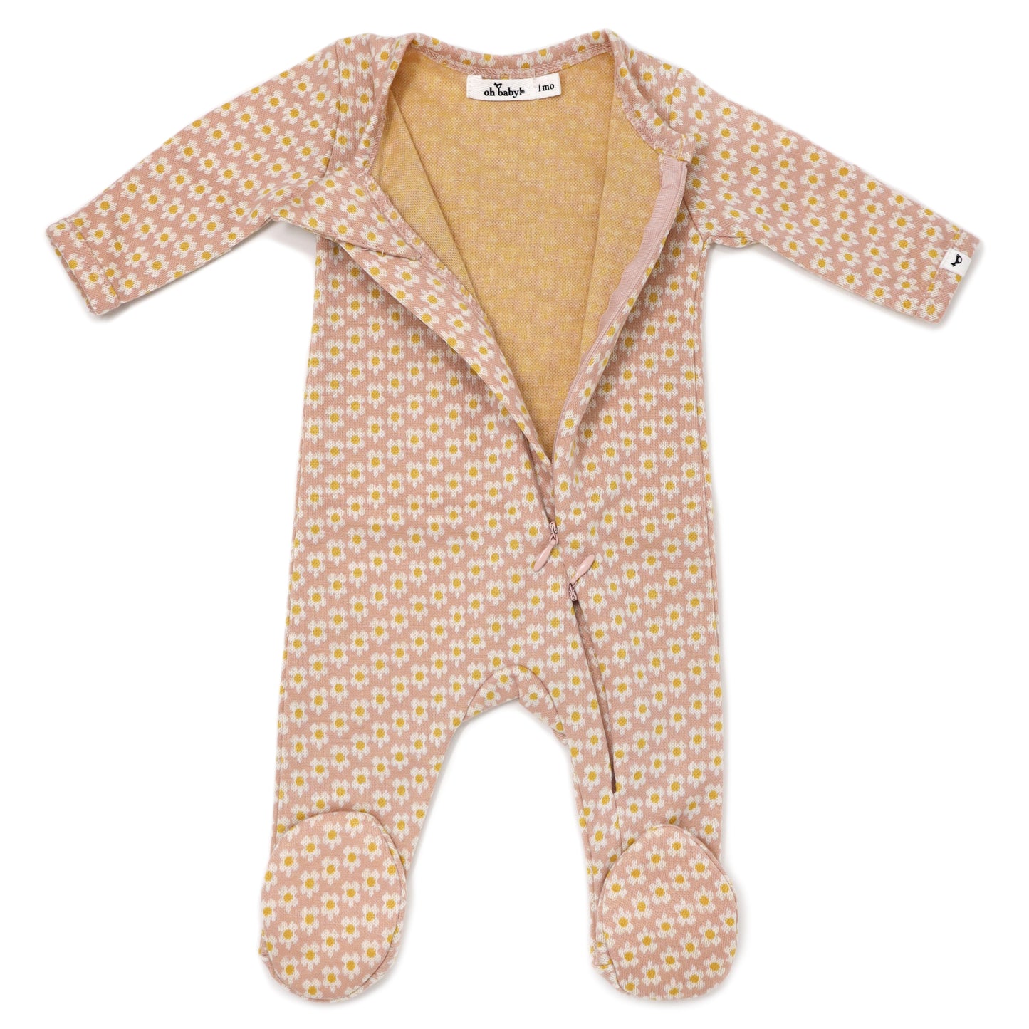 Mini Daisy Double Knit Zipper Footie