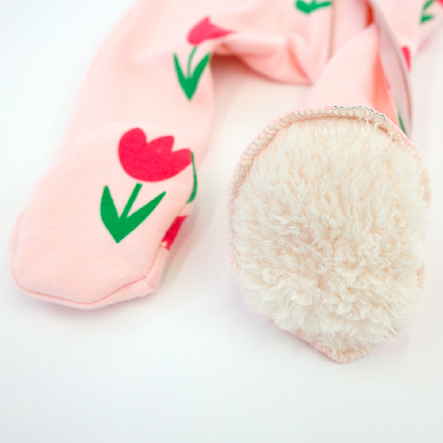 Cotton Candy Pink Tulips Print Zipper Footie