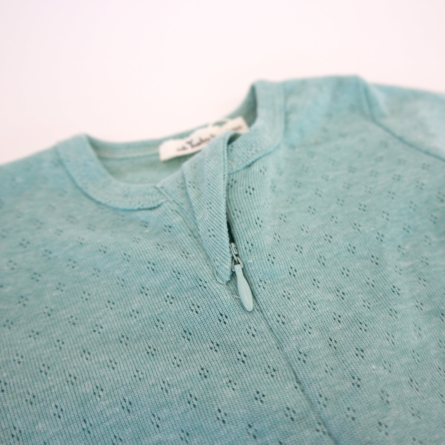 Pointelle Zipper Footie
