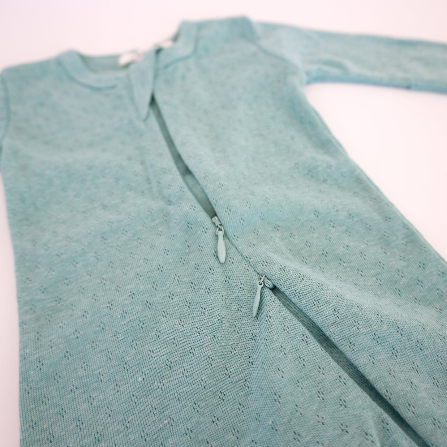 Pointelle Zipper Footie
