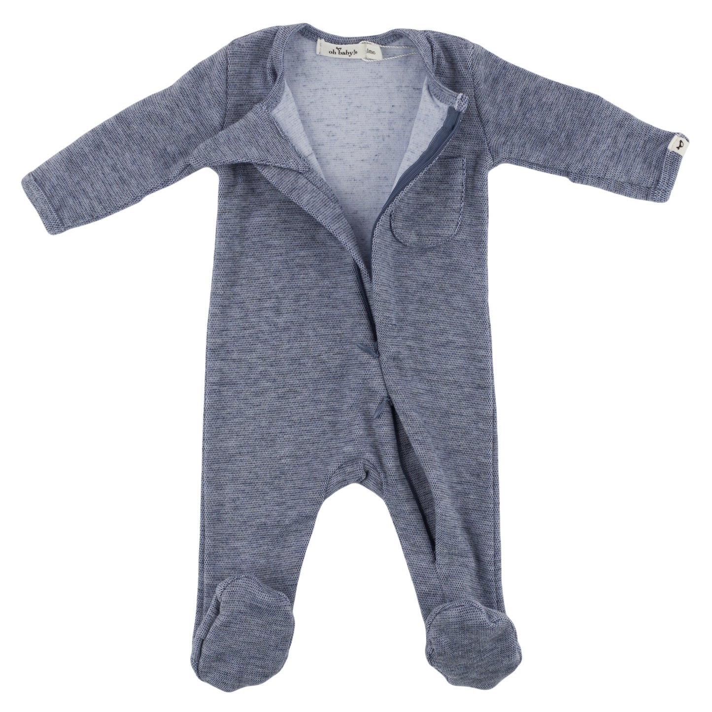 Mini Honeycomb Zipper Footie with Pocket