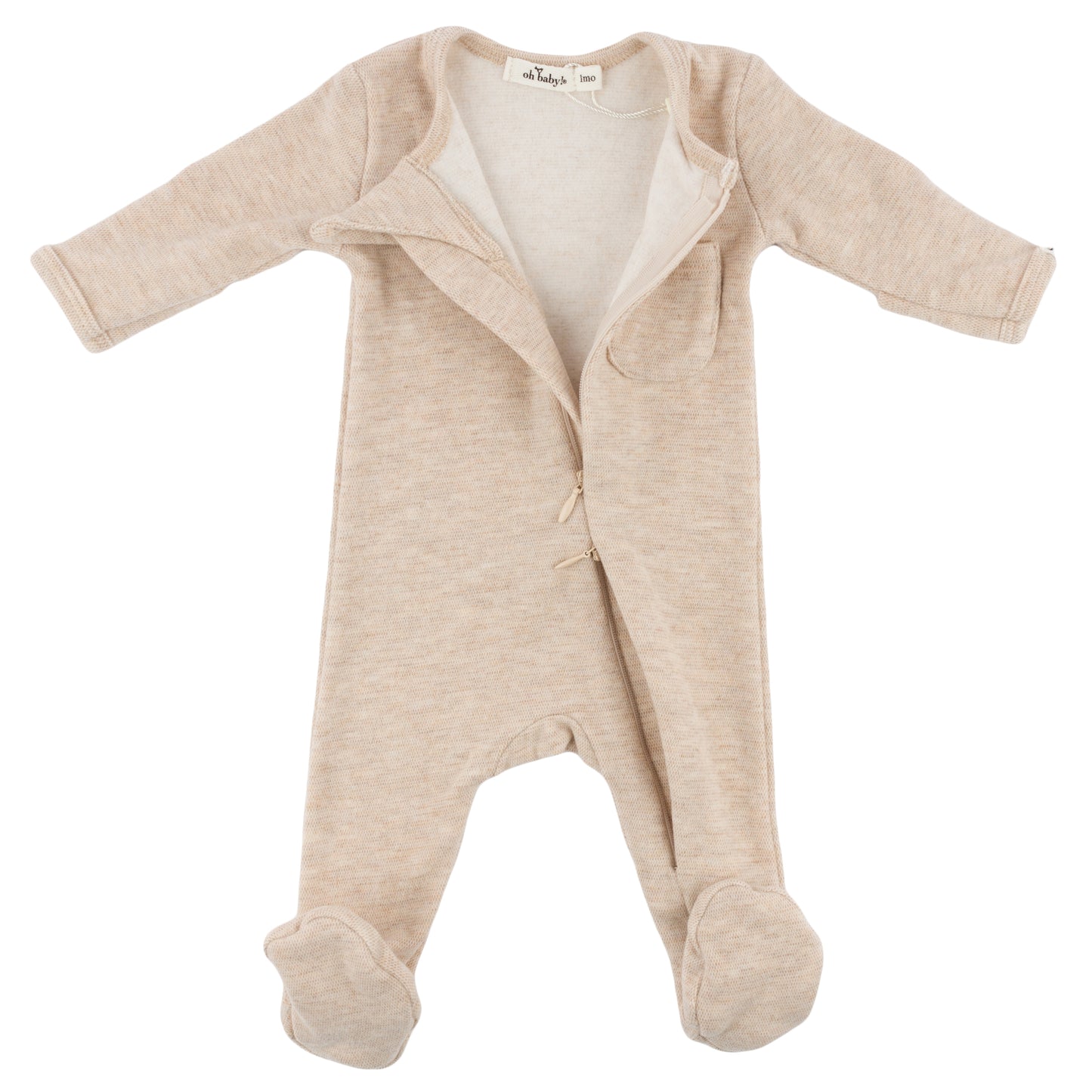 Mini Honeycomb Zipper Footie with Pocket