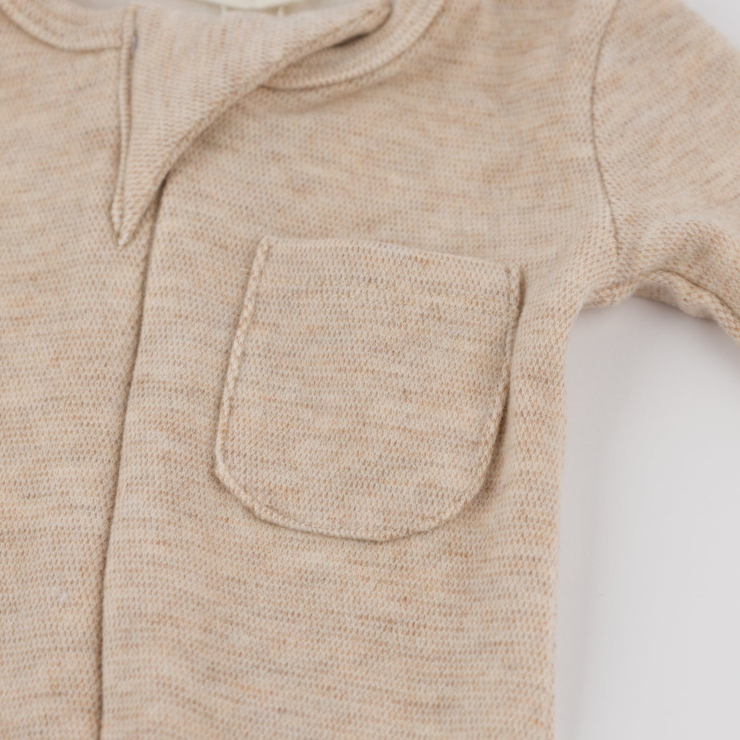 Mini Honeycomb Zipper Footie with Pocket