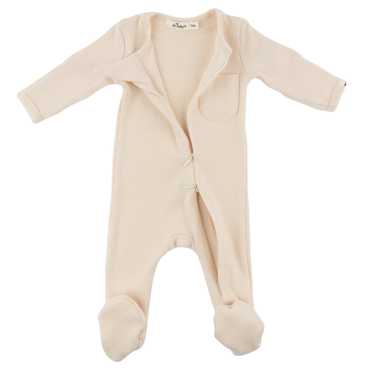 Mini Stripe Zipper Footie with Pocket