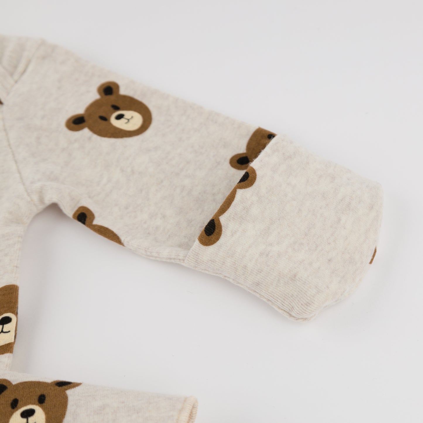 Teddy Bear Face Print Knotted Gown