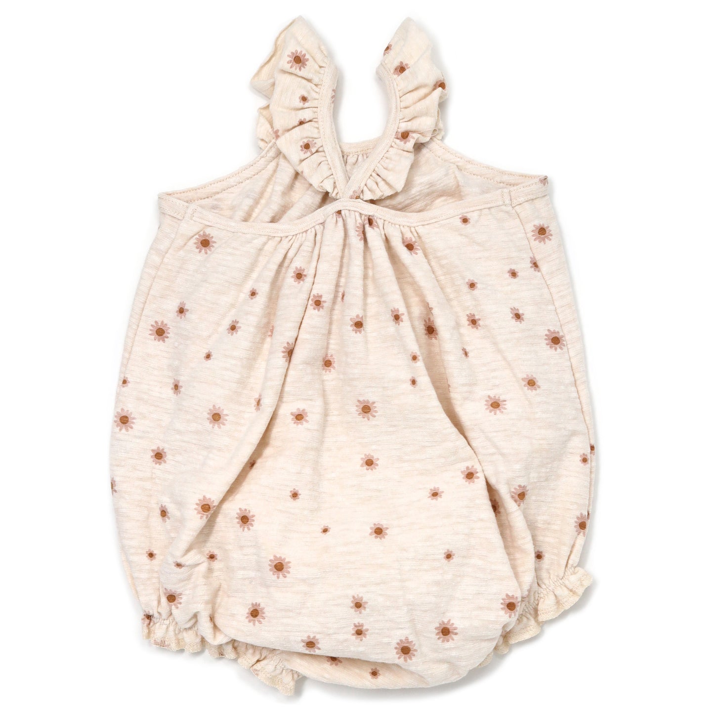 Mini Daisies Misty Rose Ruffle Strap Slub Bubble