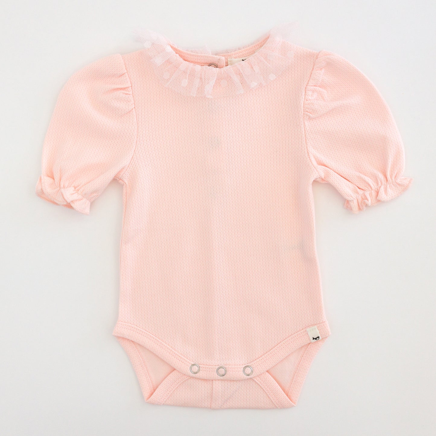 Pointelle Dttd Msh Cllr Snap Back Puff SS Onesie