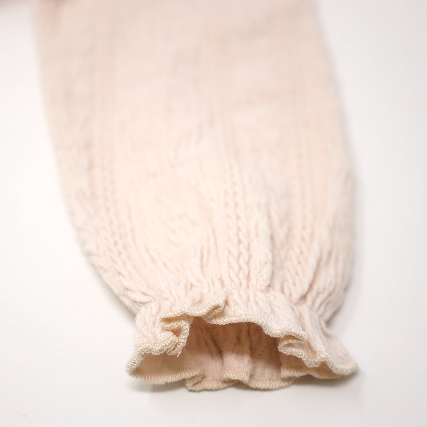 Ruffle Dotted Mesh Collar Puckered Onesie