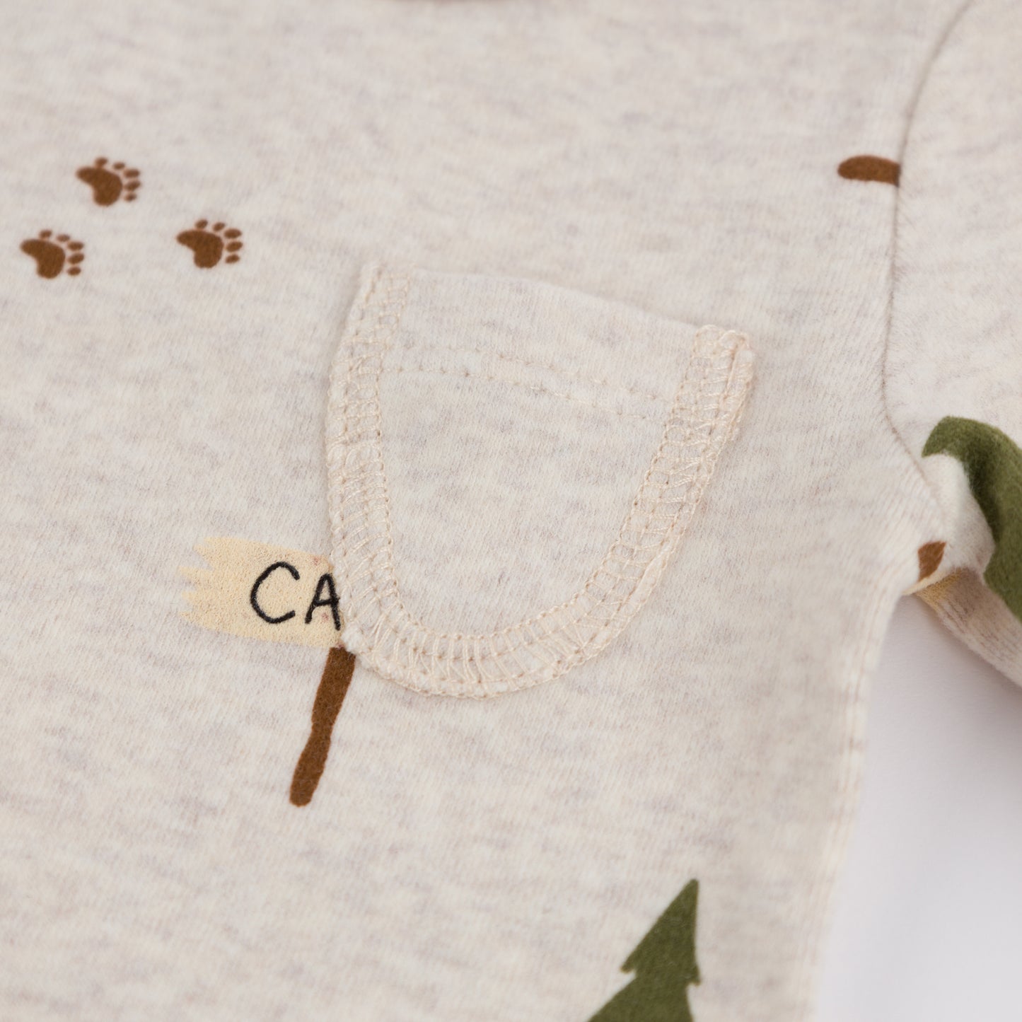 Camping Print Pocket Onesie