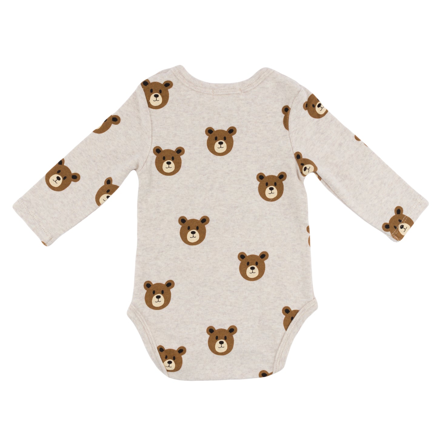 Teddy Bear Face Print Pocket Onesie