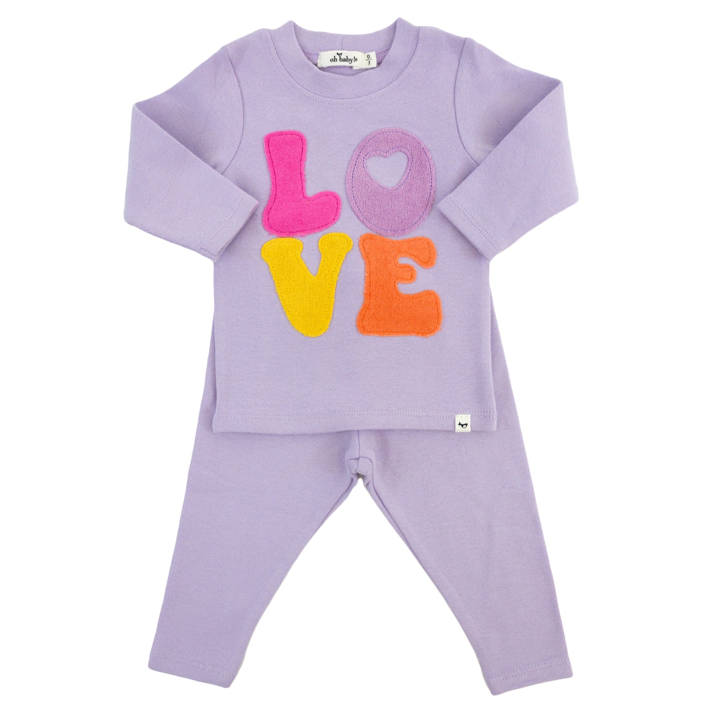 Cotton Candy LOVE Terry Applique 2pc Set