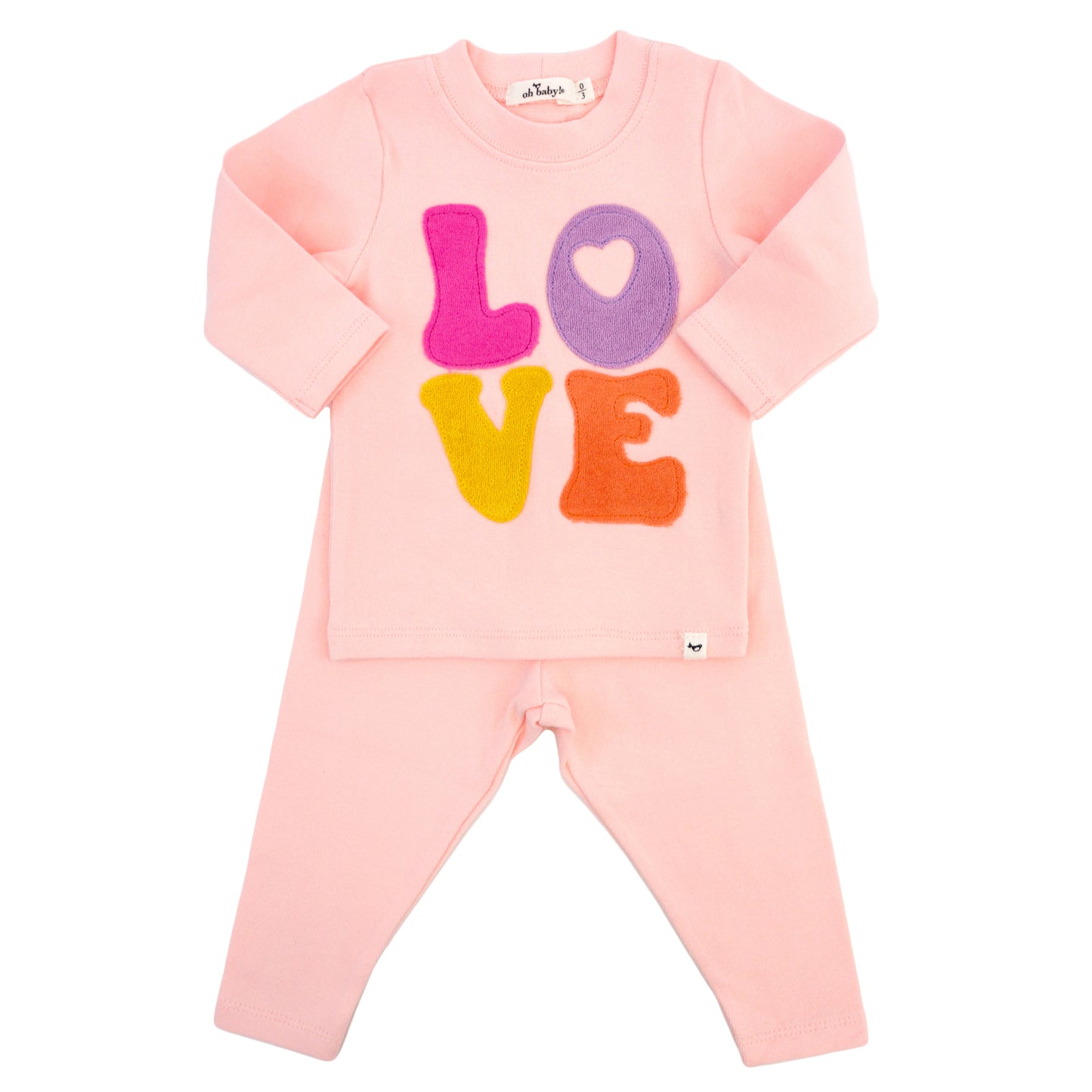 Cotton Candy LOVE Terry Applique 2pc Set