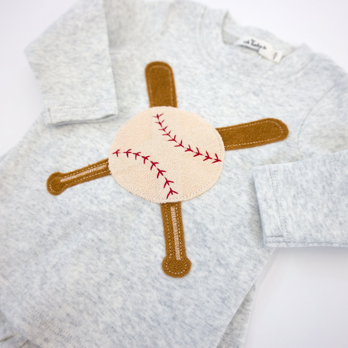 Vintage Baseball Terry Applique 2pc Set