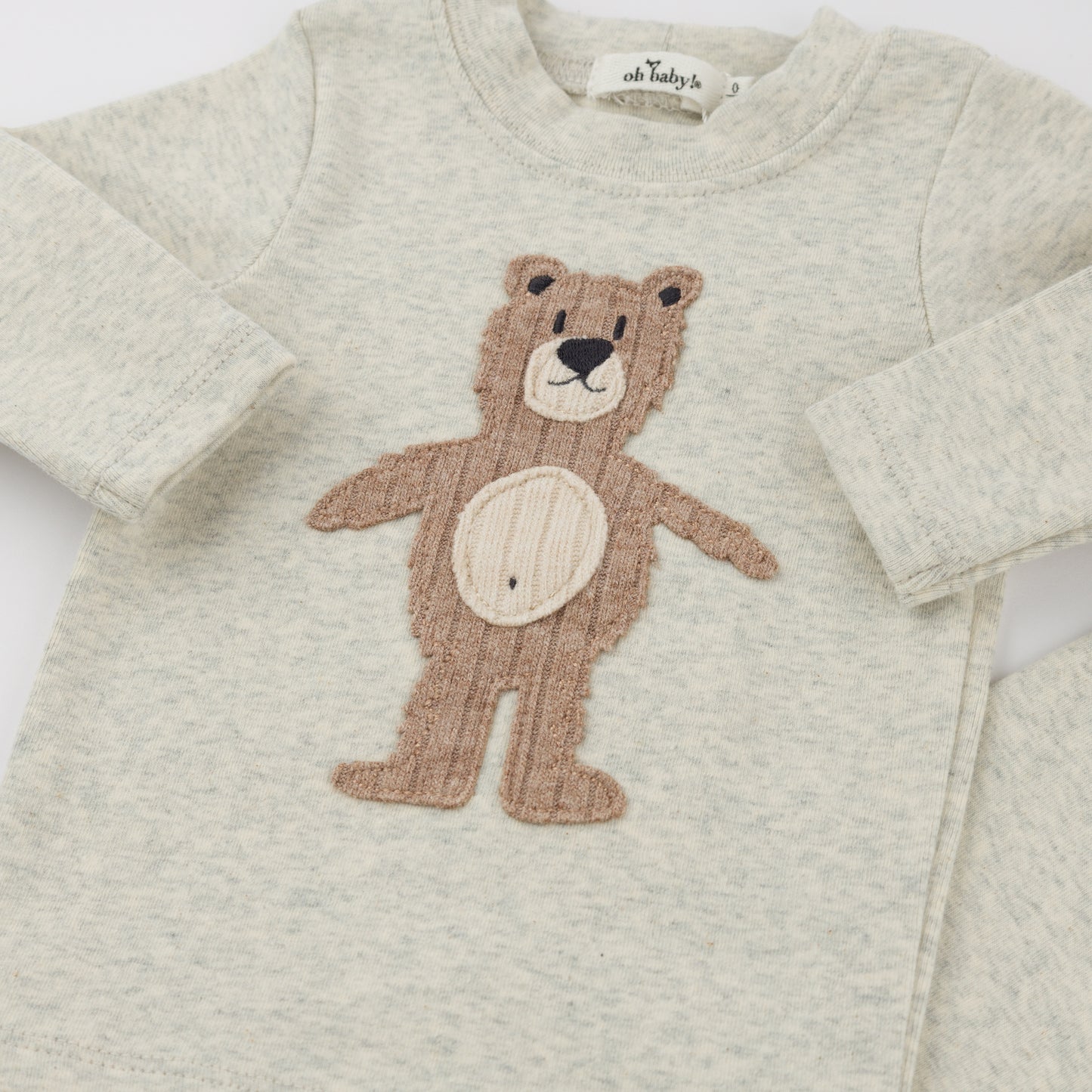 Shaggy Bear Applique L/S 2pc Set