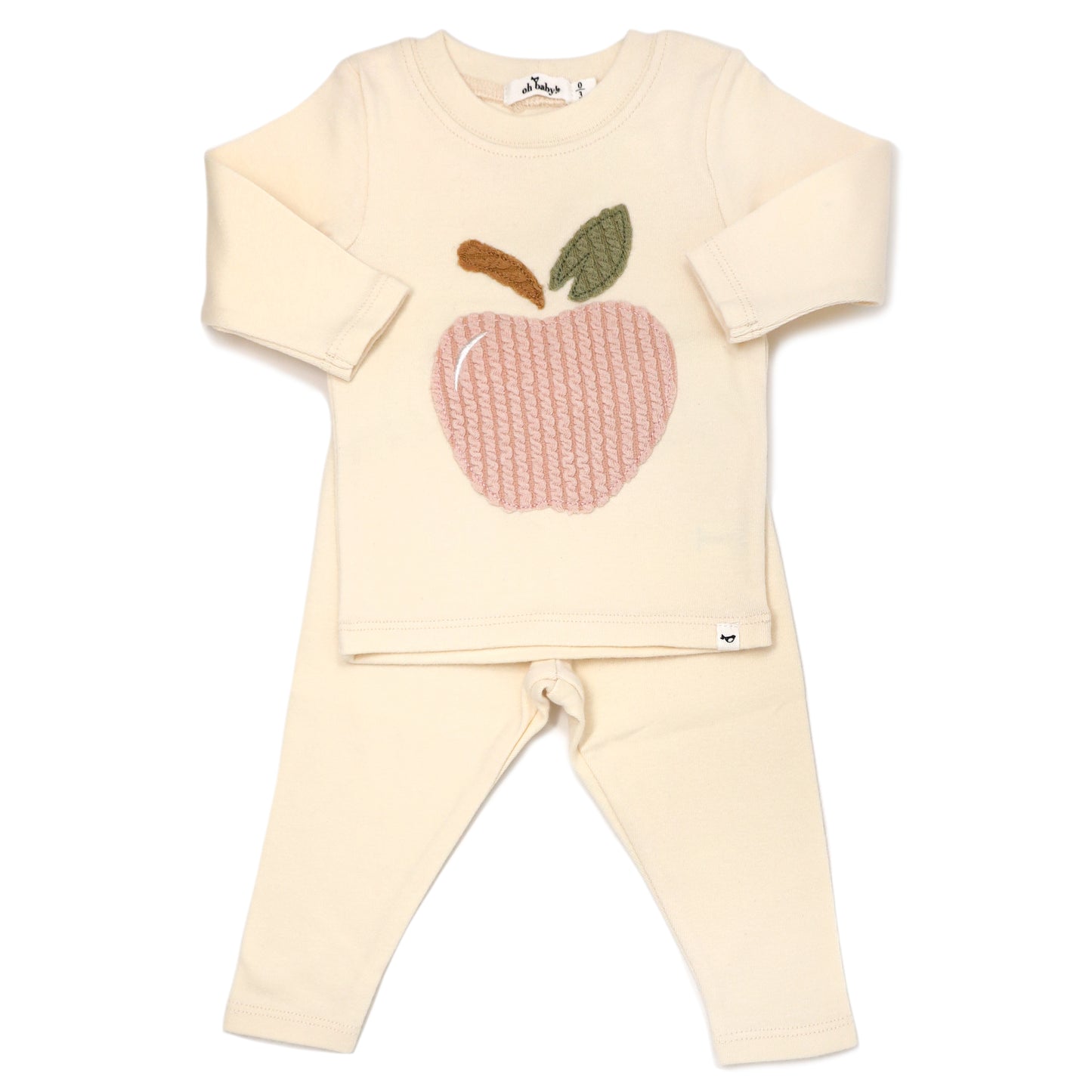 Ribbed Apple Pink LS 2pc Set