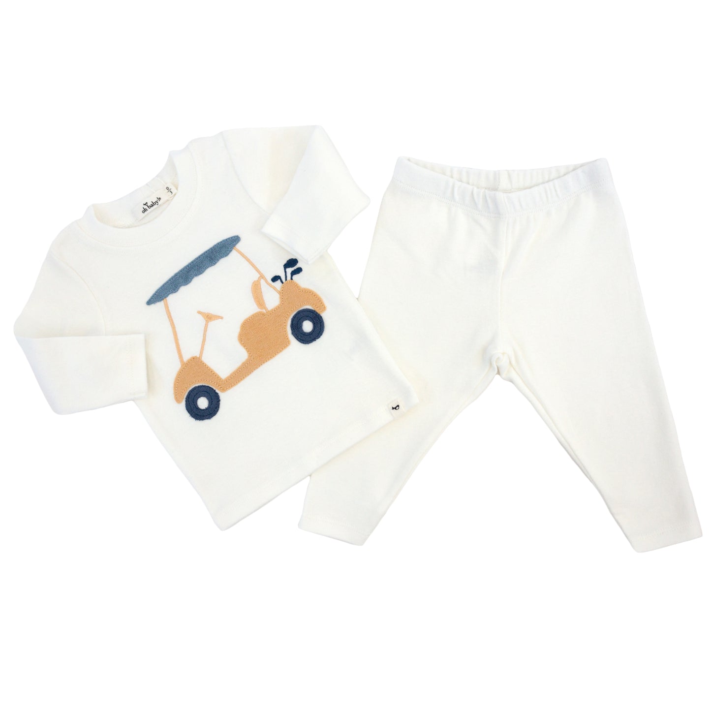 Golf Cart Denim Wheel Terry Applique 2pc Set