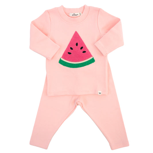 Watermelon Terry Applique 2pc Set