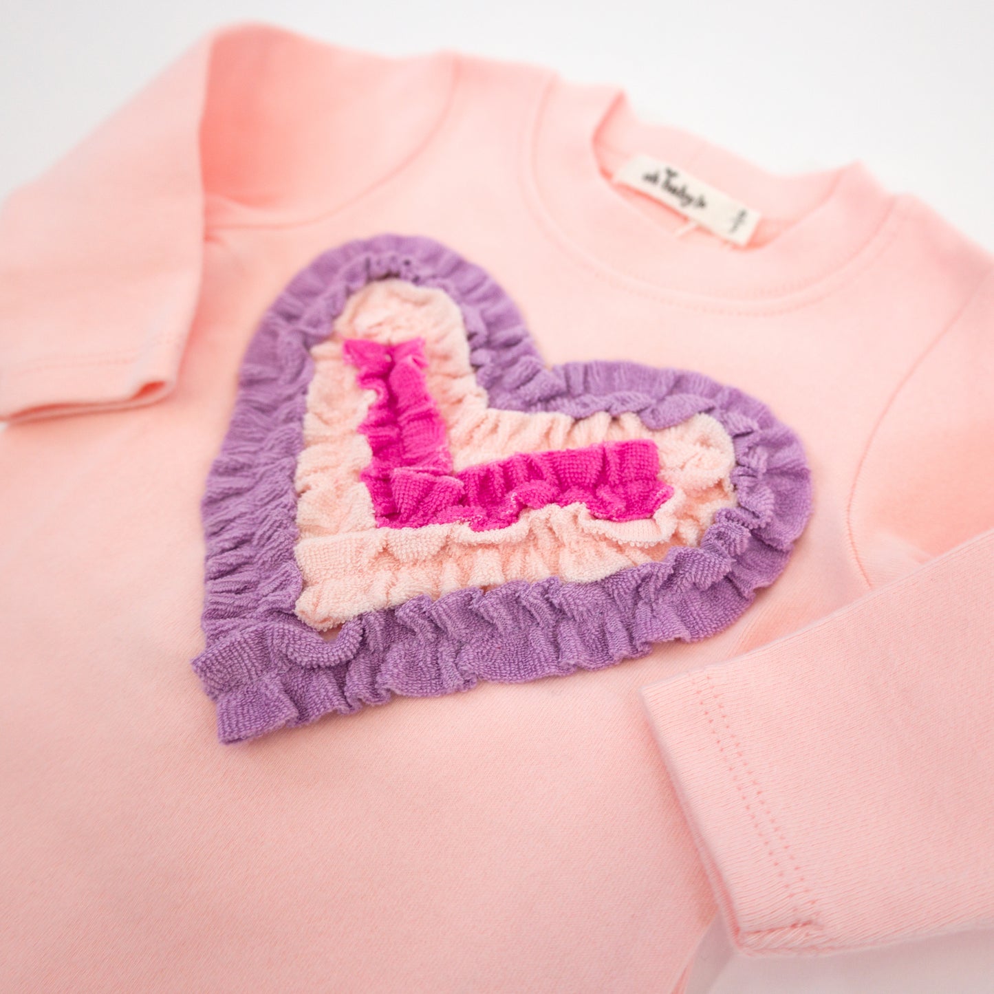 Multi Ruffle Heart Terry Applique 2pc Set