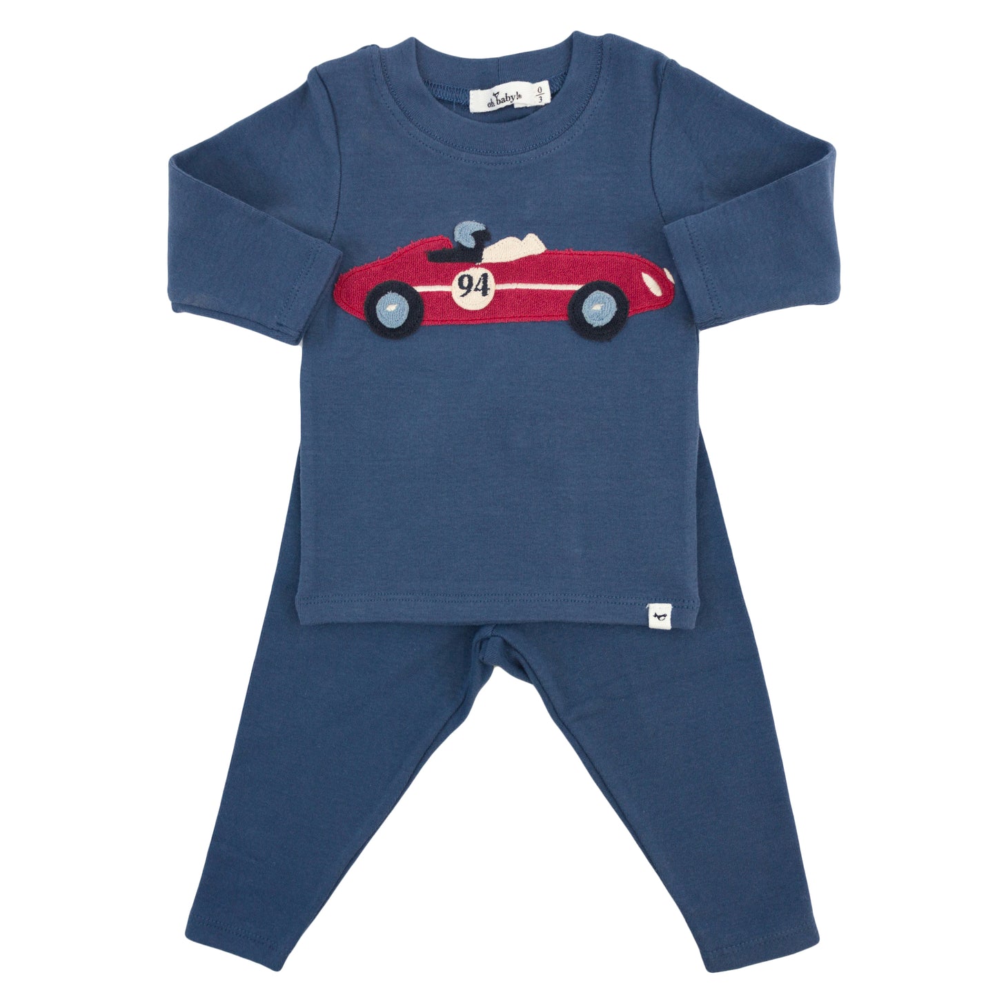 Racecar Terry Applique 2pc Set