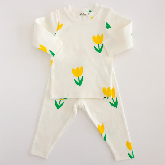 Yellow Tulips Print 2pc Set