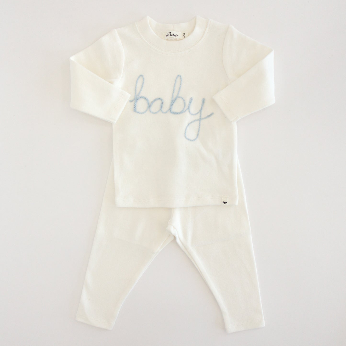 "Baby" Sky Embroidered 2PC Set