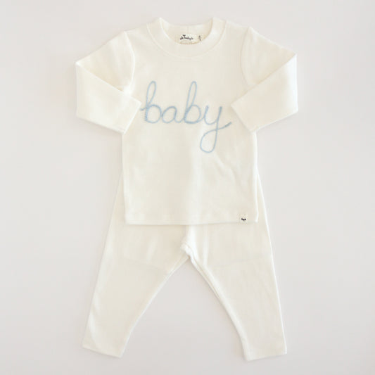 "Baby" Sky Embroidered 2PC Set