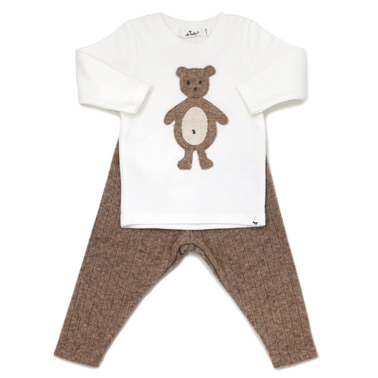 Ragdoll Bear LS Cream Tee Mixed 2pc Set