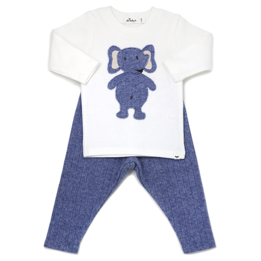 Ragdoll Elephant LS Cream Tee Mixed 2pc Set