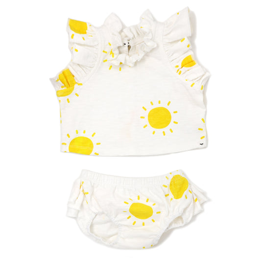 Sunshine Cotton Slub Lola Top & Tushie Set