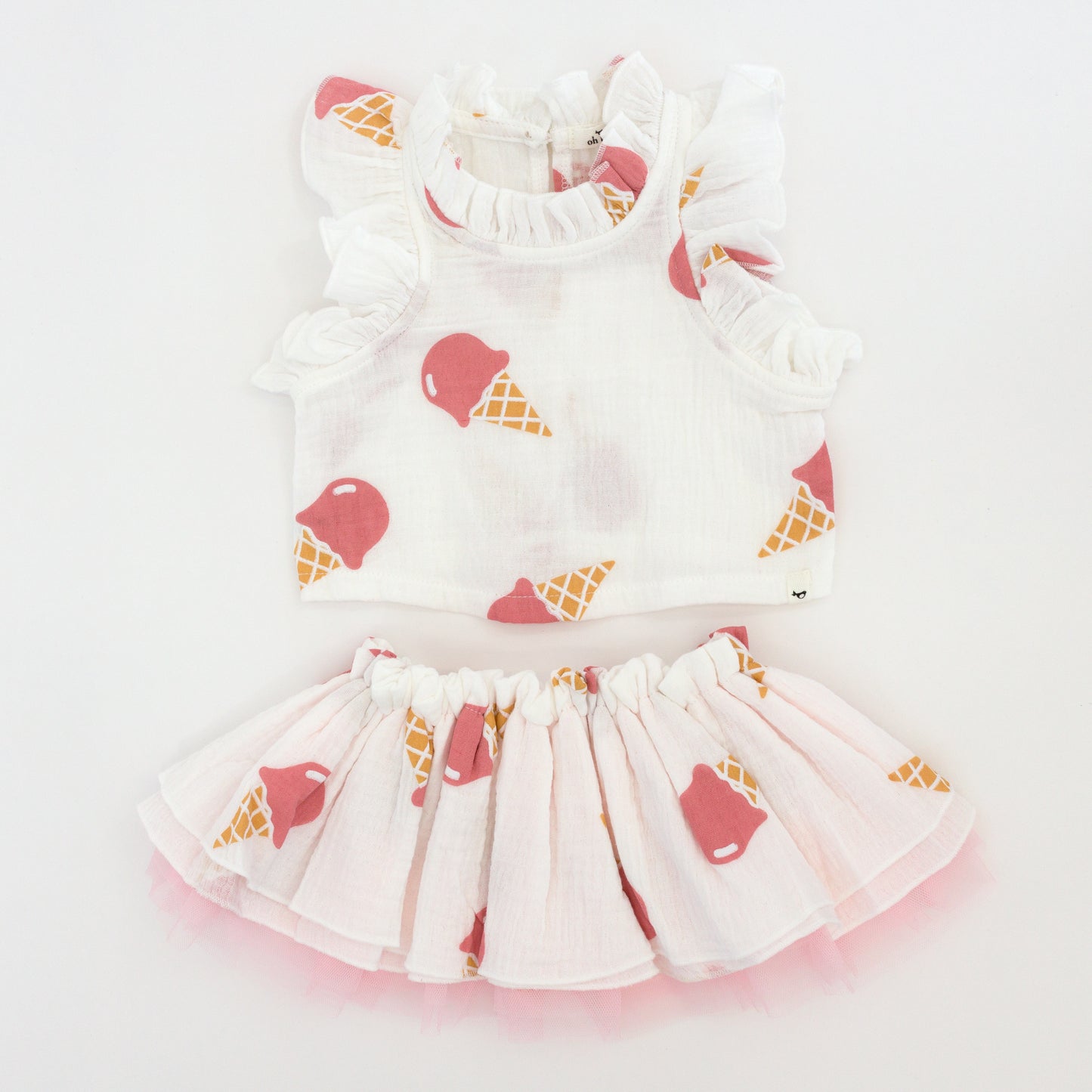 Single Scoop Ice Cream Lola Gauze Top & Tutu Skirt