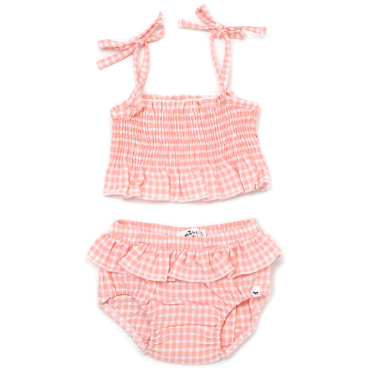 Gingham Sunsuit Set