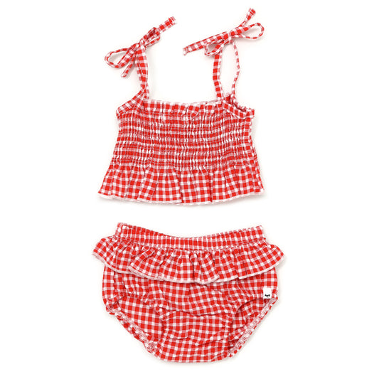 Gingham Sunsuit Set