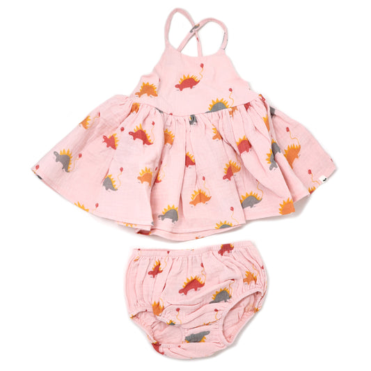 Stegosaurus Party Gauze Party Dress (Panty to 2-3)