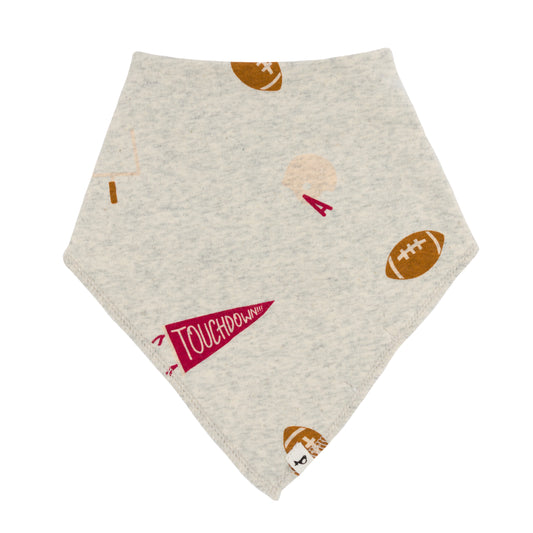 Football Print Baby Rib Bandana Bib