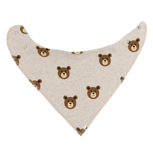 Teddy Bear Face Baby Rib Bandana Bib