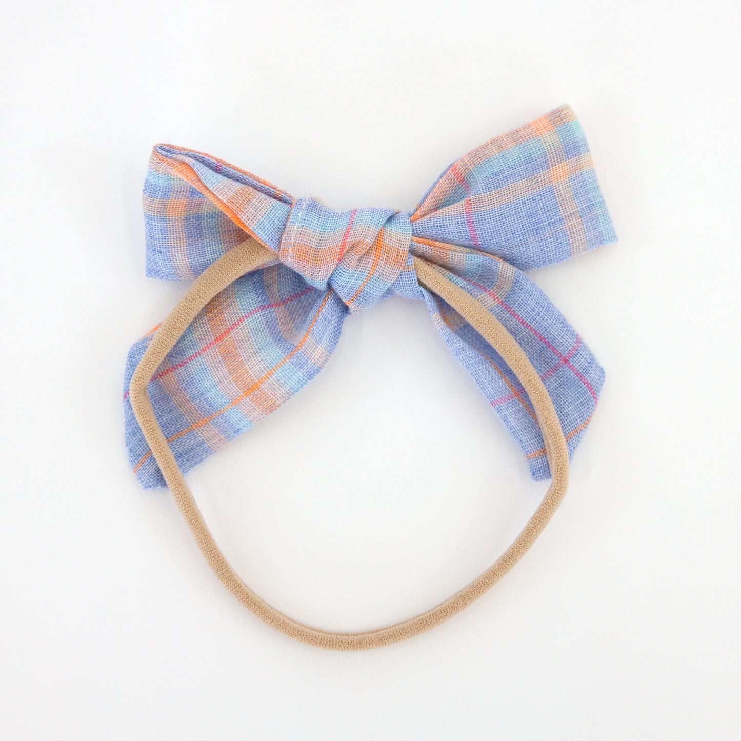 Mandras Plaid Bow Nylon Headband