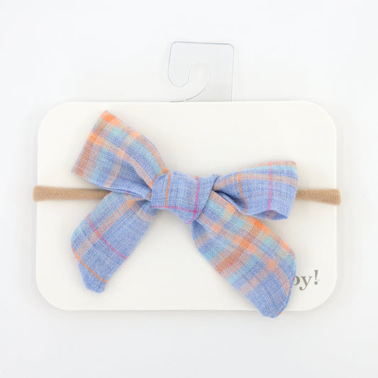 Mandras Plaid Bow Nylon Headband