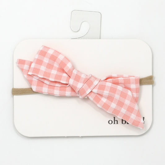 Gingham Tie Bow Headband