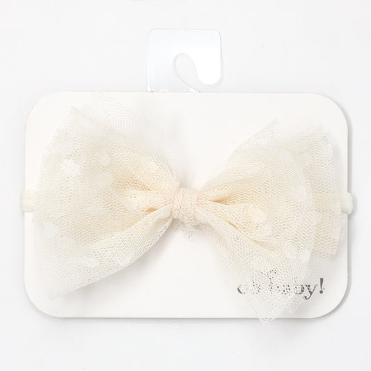 Dotted Mesh Bow Nylon Headband