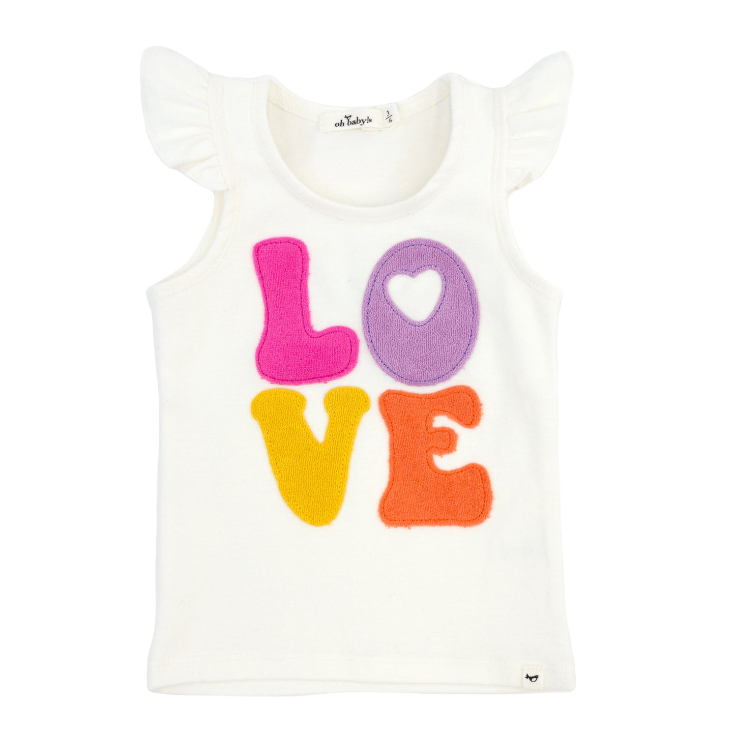 Cotton Candy LOVE Terry Flutter Sleeve Tank