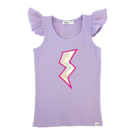 Lightning Bolt Flutter Sleeve Tank