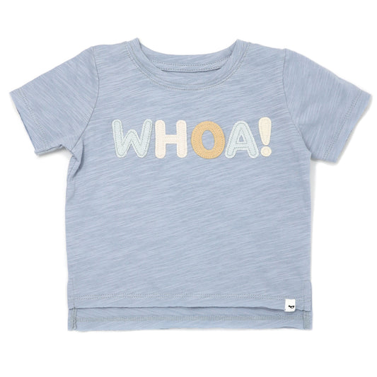 WHOA Applique Cotton Slub Raw Edge Tee