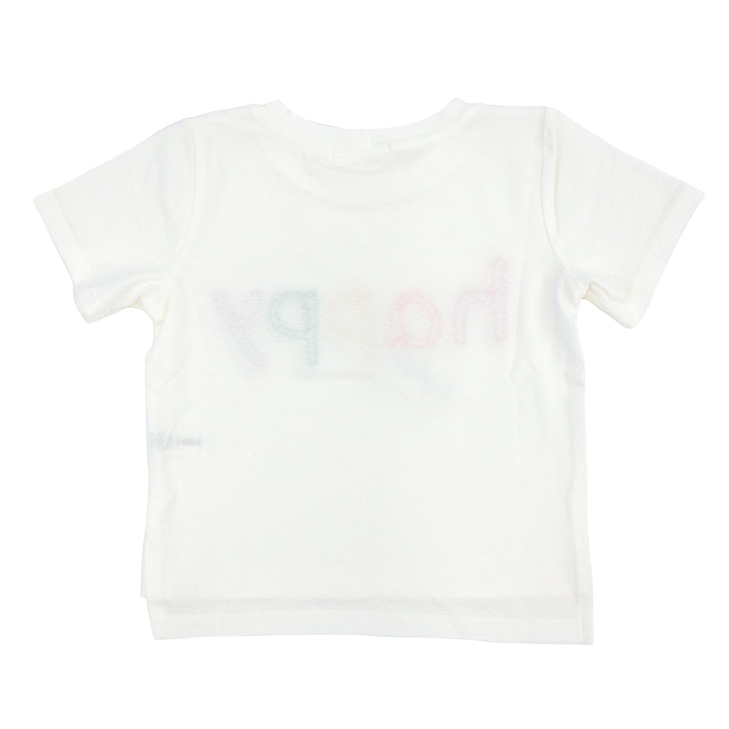 Rainbow "happy" Terry Appl Slub Raw Edge Tee