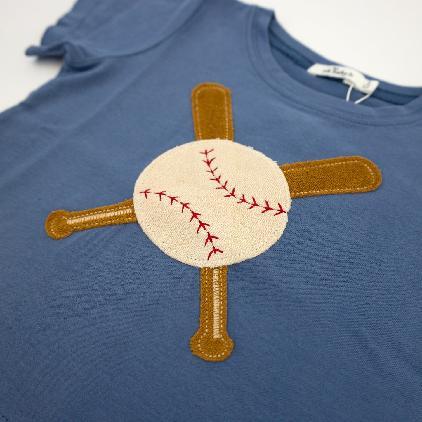 Vintage Baseball Terry Applique Raw Edge Tee