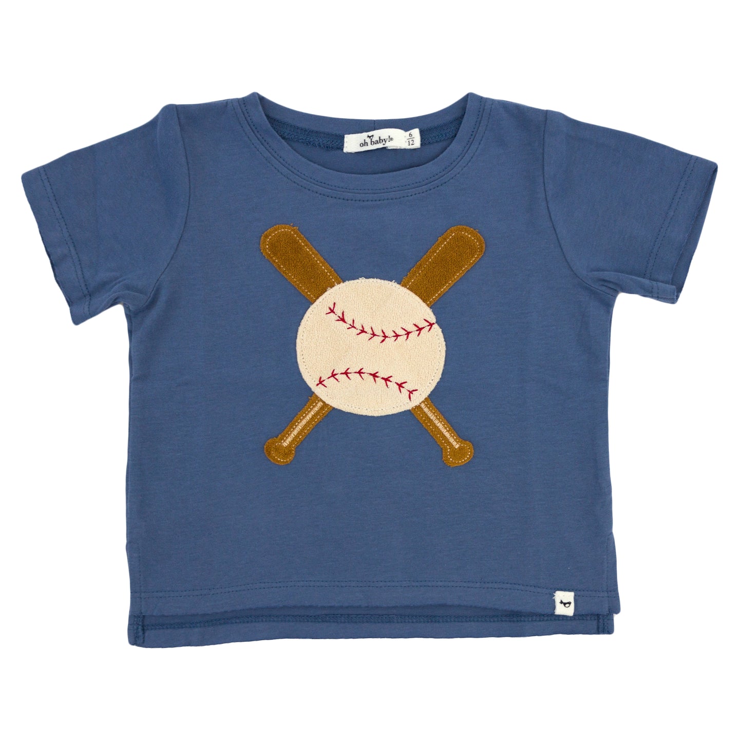 Vintage Baseball Terry Applique Raw Edge Tee