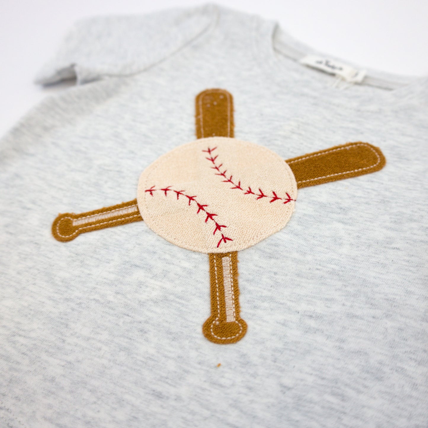 Vintage Baseball Terry Applique Raw Edge Tee