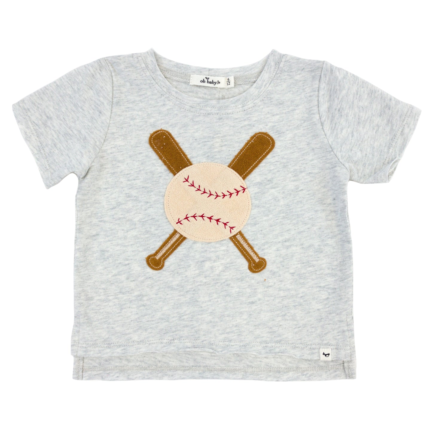 Vintage Baseball Terry Applique Raw Edge Tee