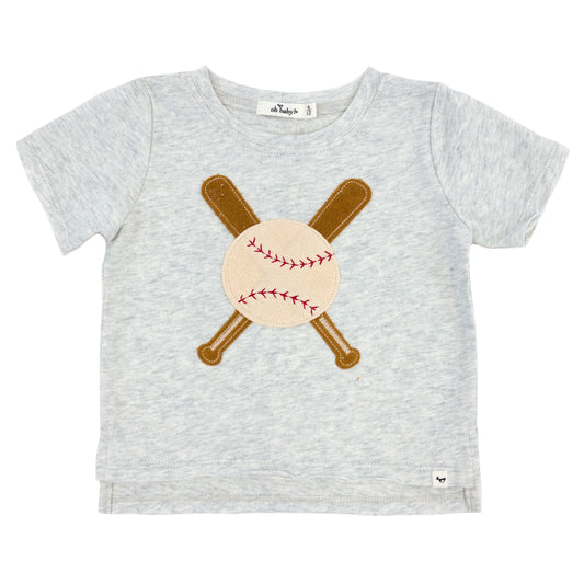 Vintage Baseball Terry Applique Raw Edge Tee