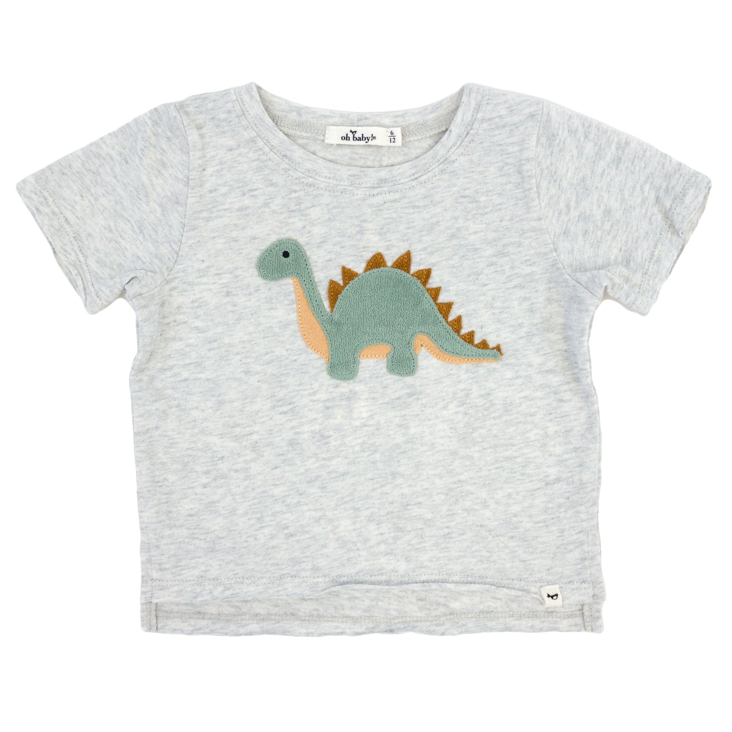 Dinosaur Terry Applique Raw Edge Tee